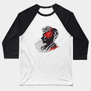 Red and Black Abstract Female Silhouette Artwork No. 598 Baseball T-Shirt